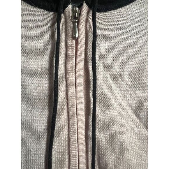 August Silk Knits Silk/Cashmere Blend Thin Jacket Two Tone Pink/Black Size Large - Picture 2 of 5